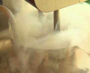 How is liquid nitrogen produced from the gas?