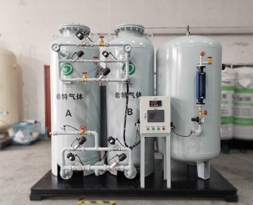 Nitrogen generator for oil and gas industry with 98% purity， 5 KG/CM2 working pressure and 17 cu.m./hour output.